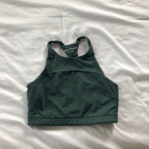Outdoor voices sweat tech green sports bra
